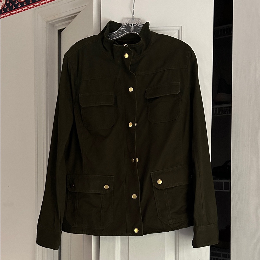 Talbots olive green cotton jacket. Size 14 - great condition.